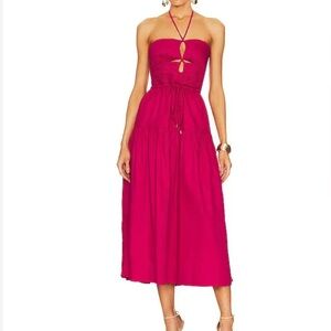 Karina Grimaldi Strapless Midi Dress